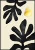 Hojas negras de oro real Póster